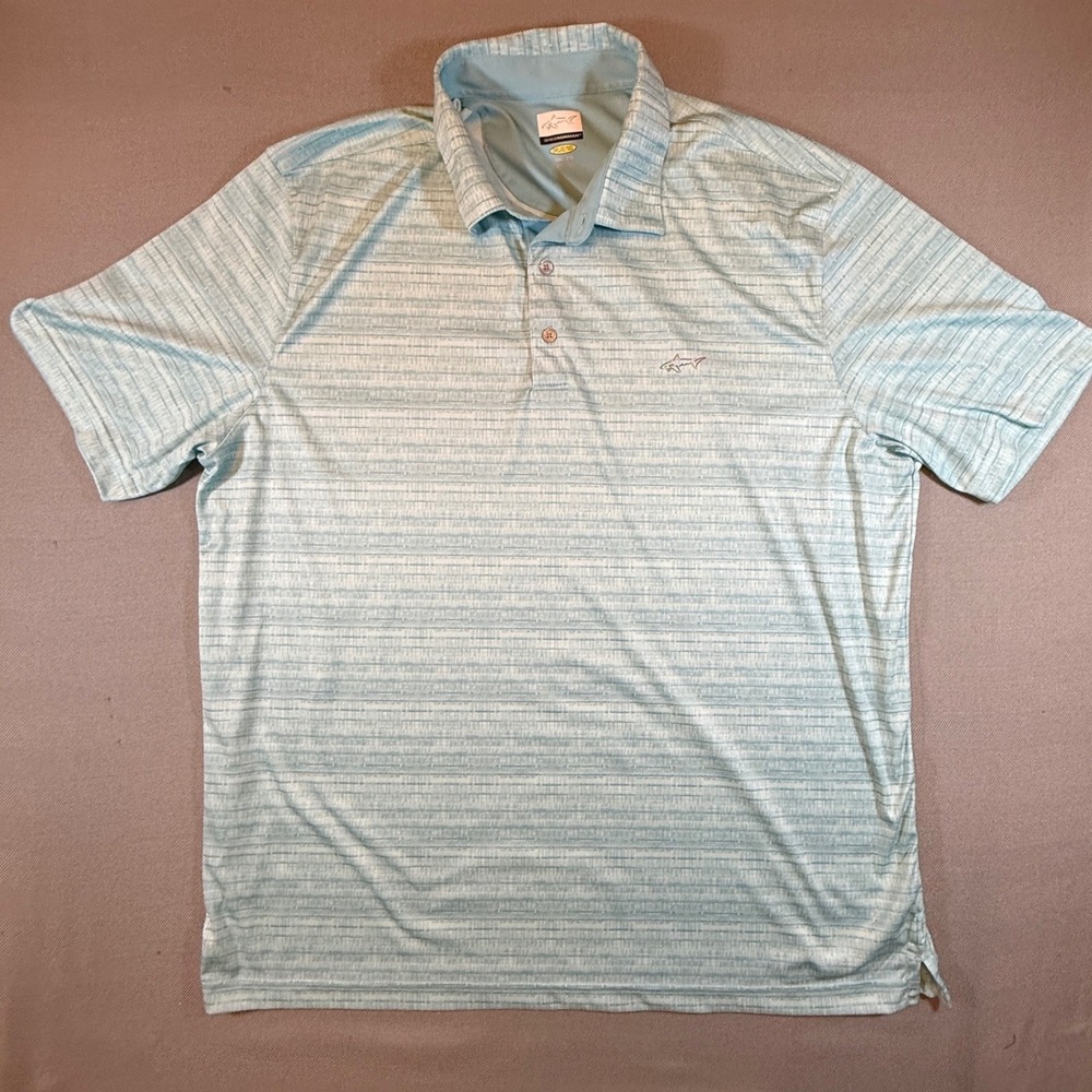 Greg Norman Play Dry Mens XXL Blue Striped Golf Polo Shirt TL111701 1962